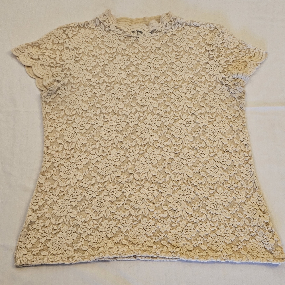 Suzanne Betro Ladies Lace Blouse Size Large